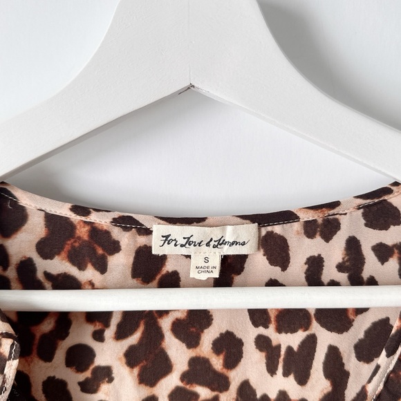 for love & lemons  leo keyhole stretch silk mini dress in cheetah, size small - Picture 4 of 15